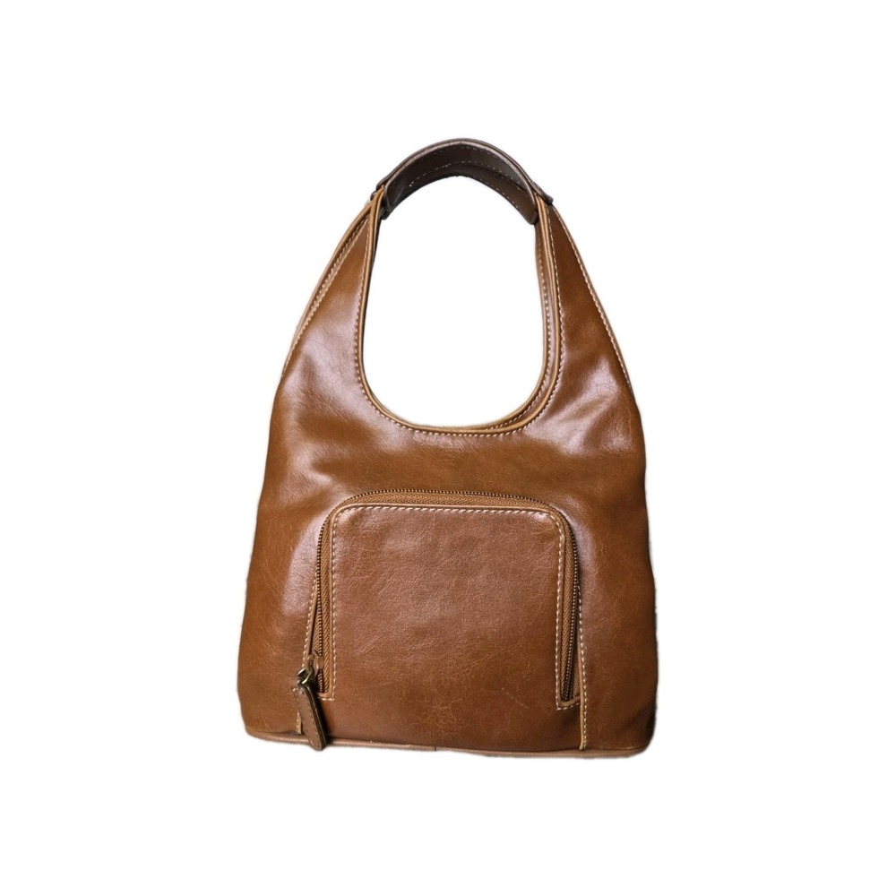 NINE WEST Brown Faux Leather Tote‎ Handbag Purse Preppy Chic